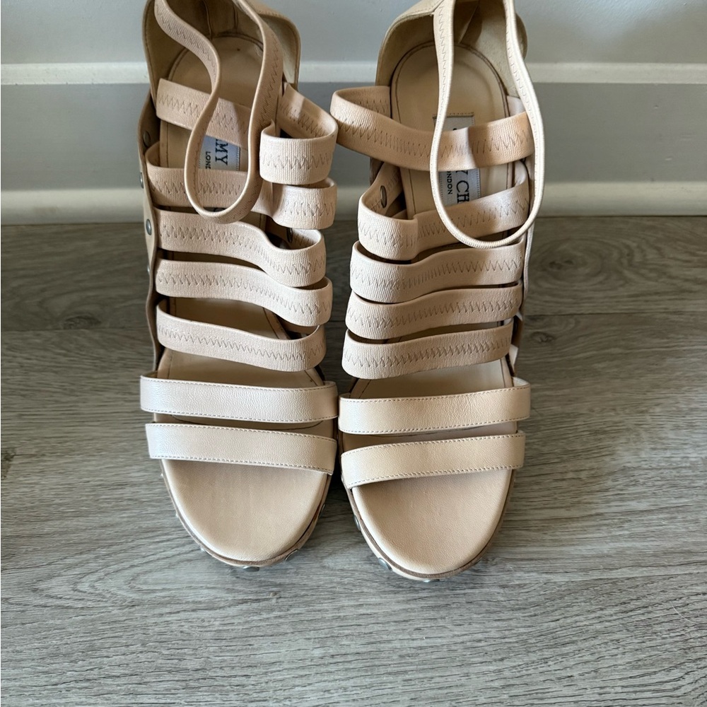 Jimmy Choo Cream Strappy Sandals